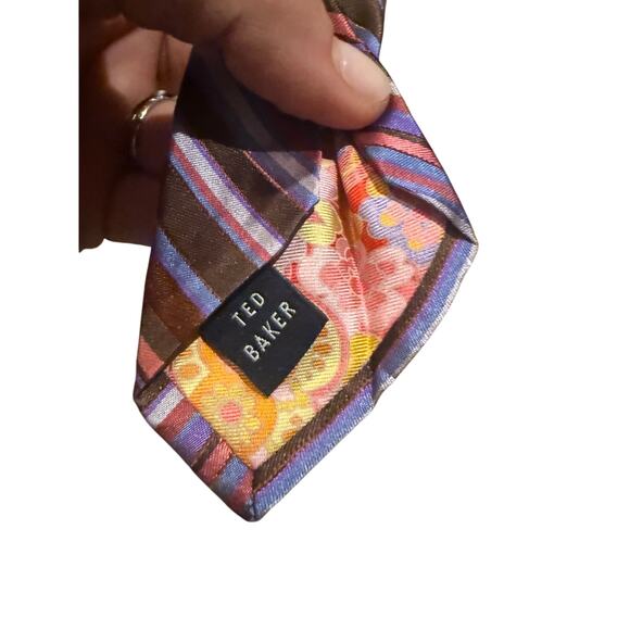 Ted Baker Striped Silk Tie - Picture 3 of 5